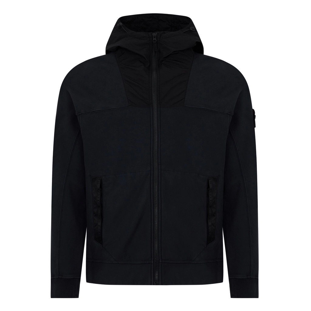 Stone Island Zip Compass Hoodie - Blue V0020